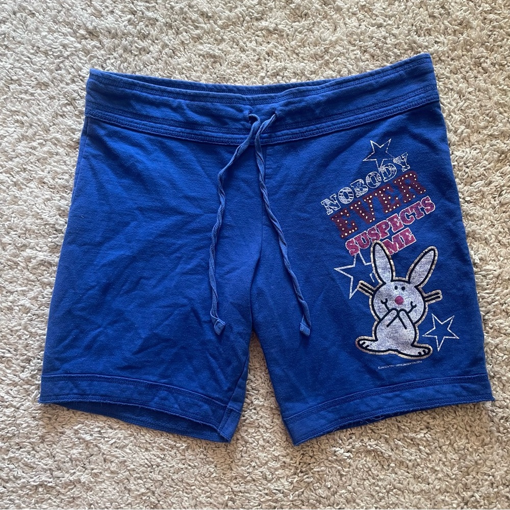 Y2K 2000s Happy Bunny ‘Nobody ever suspects me’ shorts